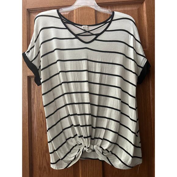 Fin Ray Striped Dolman Top Tie Waist Size Large - Picture 1 of 5